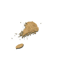3D South Korea Map Dry Earth