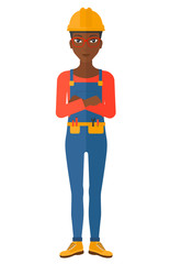 Friendly builder with arms crossed.