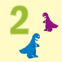 Number two. Two dinosaurs (t-Rex ).