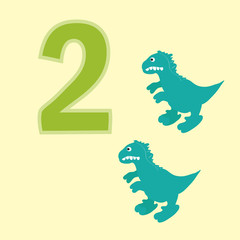 Number two. Two dinosaurs (t-Rex ).