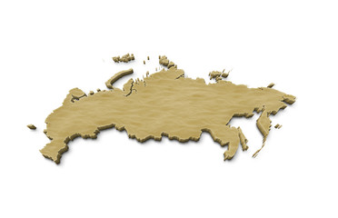 3D Russia Map Dry Earth