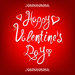 Happy valentines day vintage red lettering background