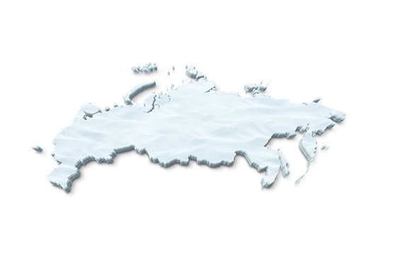 3D Russia Map Snow