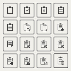  black Clipboard icons set 