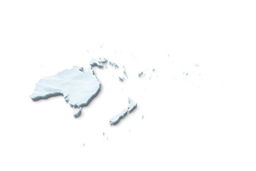3D Oceania Map Snow