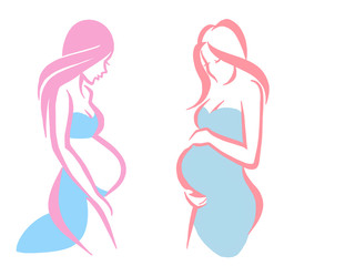 Obraz na płótnie Canvas коллаж, беременные женщины, беременность, материнство 