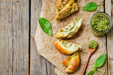 braided basil pesto bread