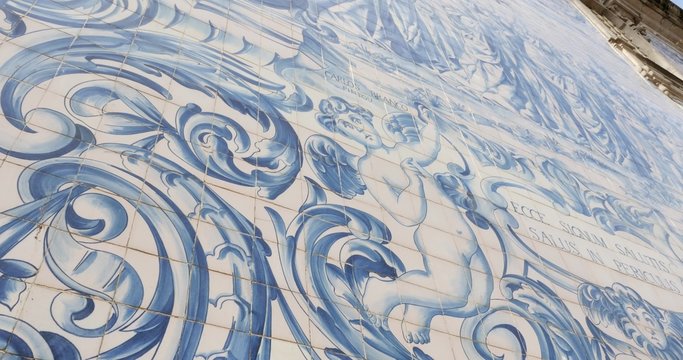 Portuguese Tile on Igreja dos Carmelitas, Porto, Portugal
