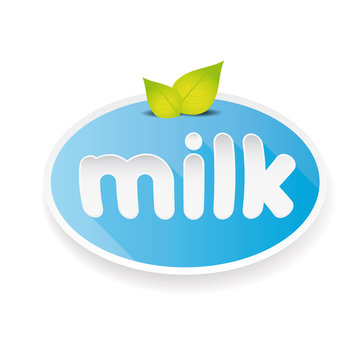 Milk label lettering vector