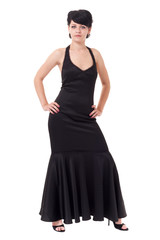 Naklejka premium Beautiful caucasian model isolated on white background in full body.