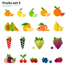 Healthy Concept Tropical Fruit on White Background