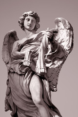 Statue on Pont Sant Angelo Bridge by Bernini (17th Century); Rome; Italy - obrazy, fototapety, plakaty