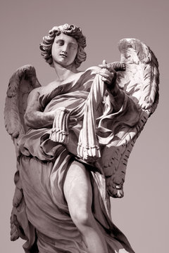 Statue on Pont Sant Angelo Bridge by Bernini (17th Century); Rome; Italy