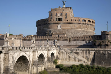 Sant Angelo Castle and Bridge in the Vatican City, Rome, Italy