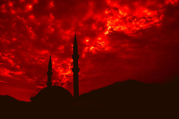 Obraz premium Silhouette of a mosque