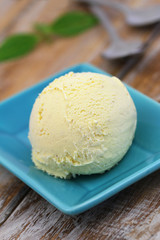 Scoop of fresh vanilla ice cream
