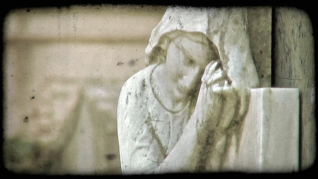 Italian Cemetery 24. Vintage stylized video clip.