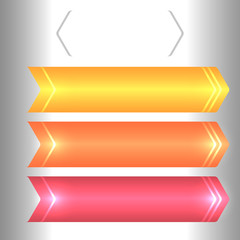 set of horizontal banner arrow brackets glow effect