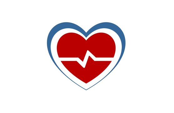medical love care logo abstract