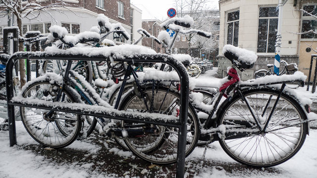 Bikes and snow
