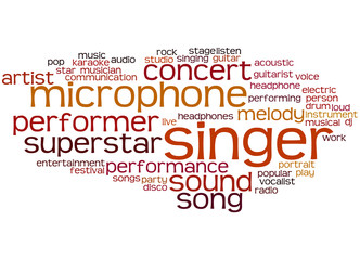 Singer, word cloud concept 6