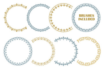 8 seamless border for decoration and design. (Brushes included)