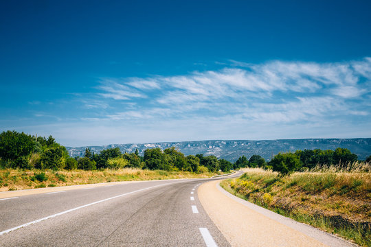 Beautiful empty asphalt freeway, motorway, highway in Provence, 