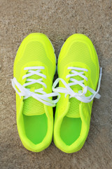 Pair of sport shoes outdoors
