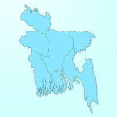 Bangladesh map on blue degraded background vector