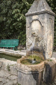 ancient water fountain - San Juan de Ortega, Burgos, Spain