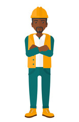 Cnfident oil worker.