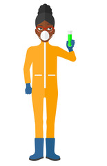 Laboratory assistant with test tube.