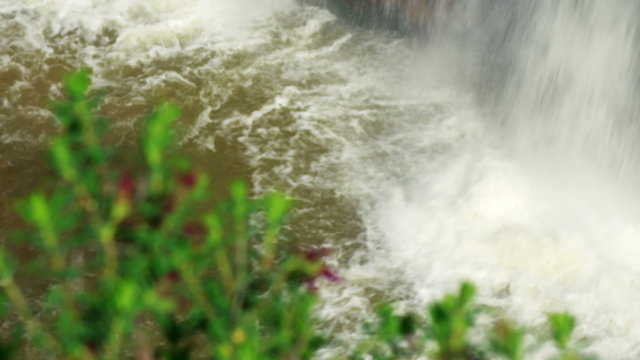 Royalty Free Stock Video Footage of bottom of Tahana Waterfall shot in Israel at 4k with Red.