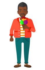 Man holding icecream.