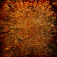 Grunge orange sun rays background
