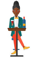 Woman sitting at bar.