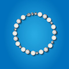 Happy Birthday card.Bracelet withj ewelery elements. Vector illustration 