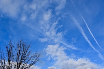 Soft white clouds in a blue sky