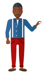 Man with chalk in hand.