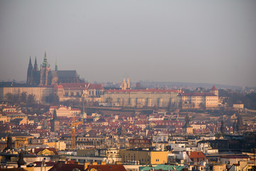 Aerial view over Old Town in Prague