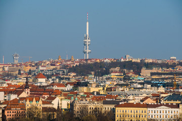 Aerial view over Old Town in Prague