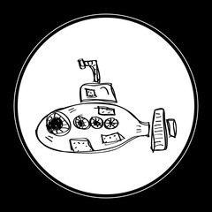 Simple doodle of a submarine