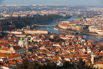 Fototapeta premium Aerial view over Old Town in Prague