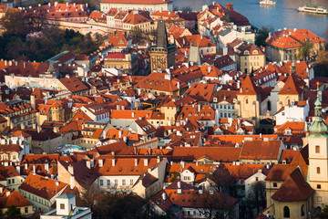 Fototapeta na wymiar Aerial view over Old Town in Prague