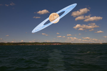 Obraz premium Vollmond mit Ringen