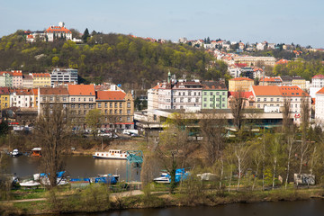 Aerial view over Old Town in Prague