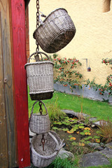 Baskets / Straw baskets in the garden of the Swiss Village