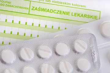Naklejka premium Zaświadczenie lekarskie L-4