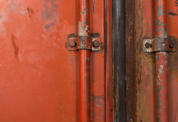 Background red metal container