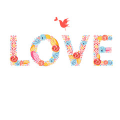 Festive beautiful inscription love